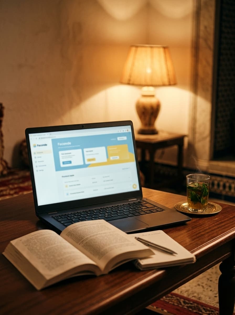 Un élève travaille sur un ordinateur portable